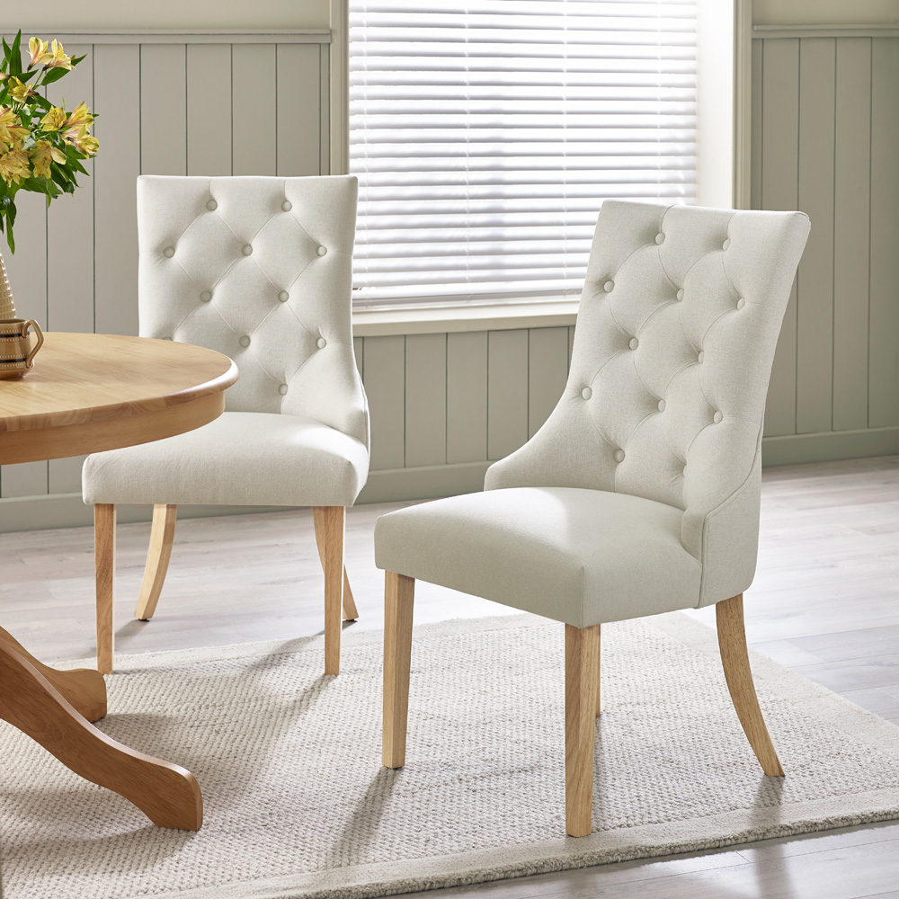 Furniturebox Fowey Kennsington 4 Seater Wooden Extending Dining Set Cream and Oak Effect Image 9