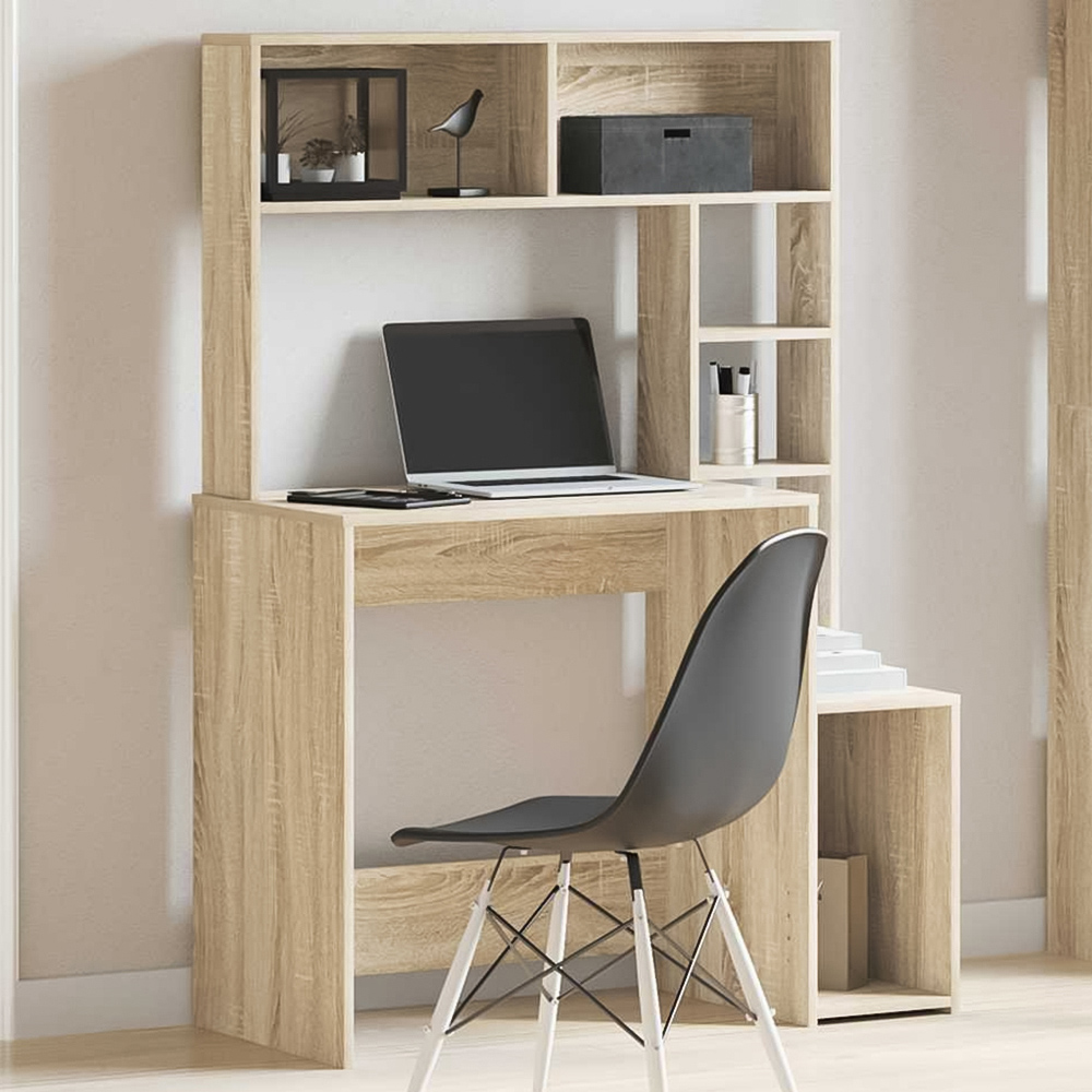 vidaXL 6 Shelf Modern Desk Sonoma Oak Image 1