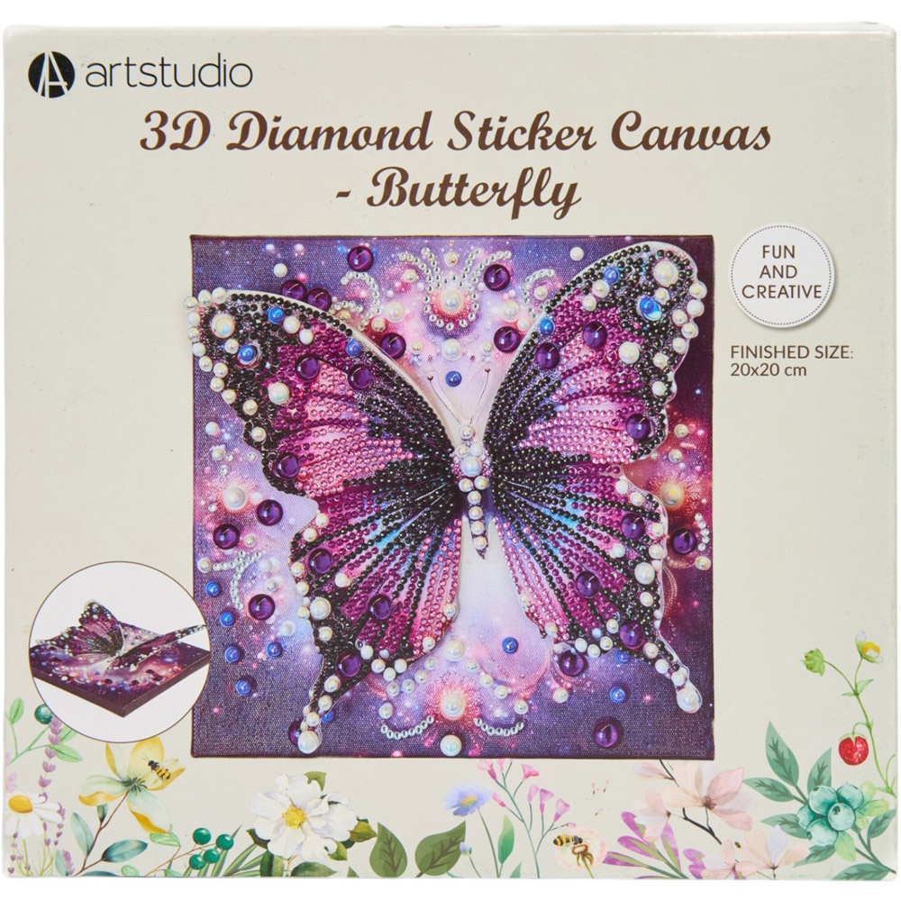 Butterfly 3D Diamond Sticker Canvas Kit Image 2
