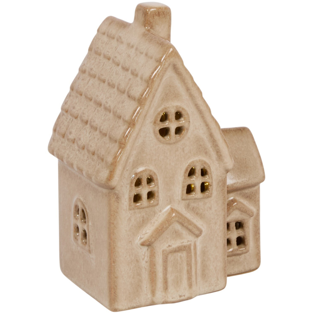 LED Stoneware House Decoration Beige Image 4