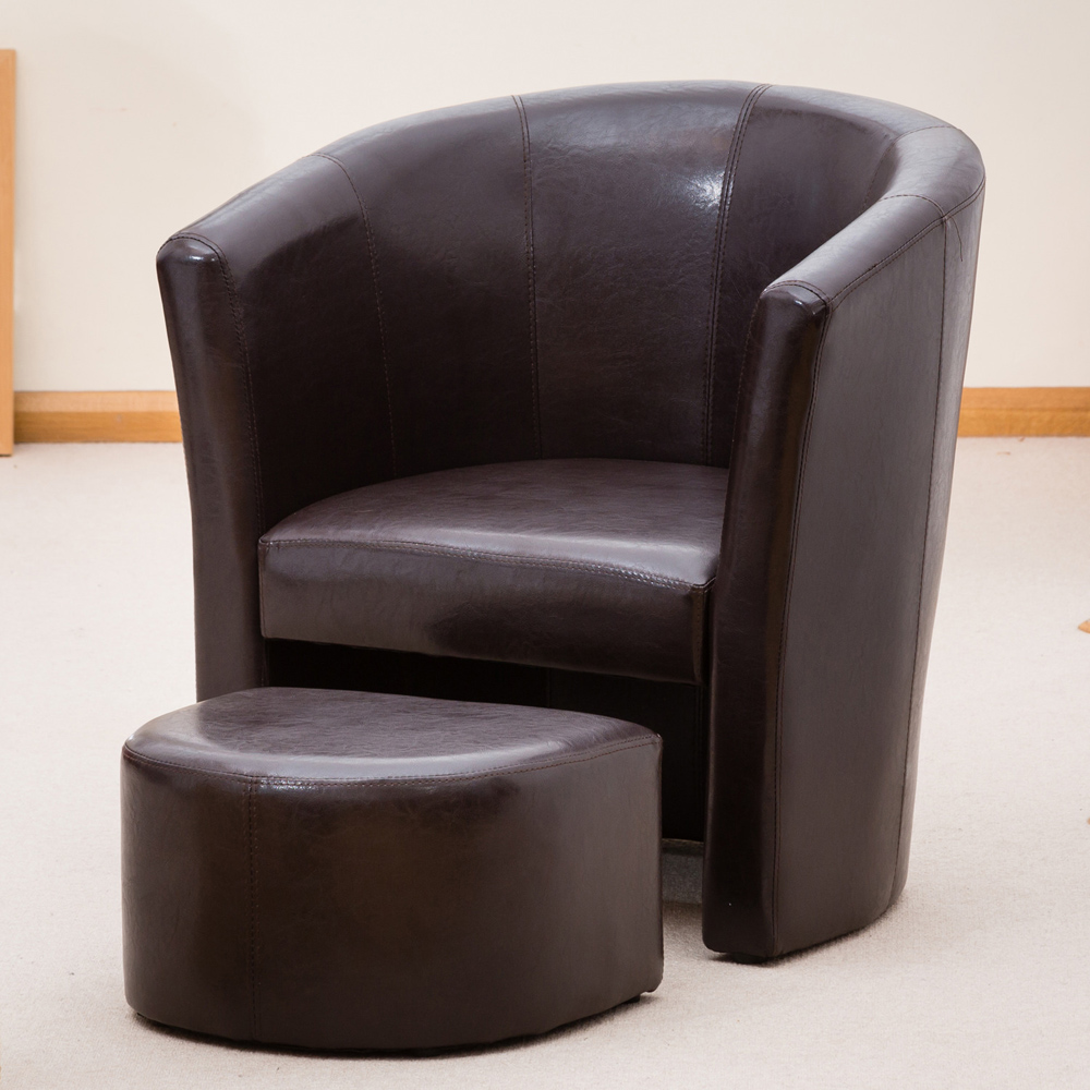 Artemis Home Halewood Brown Tub Chair with Foot Stool Image 2