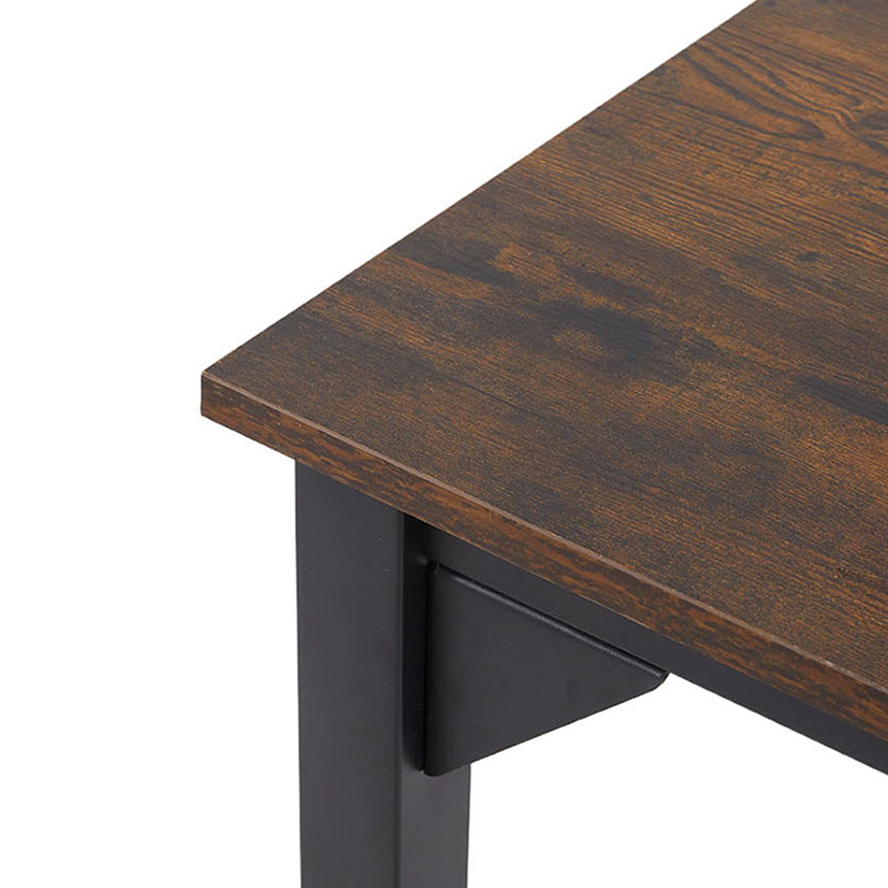 Living and Home 4 Seater Dining Set Black and Dark Brown Image 6