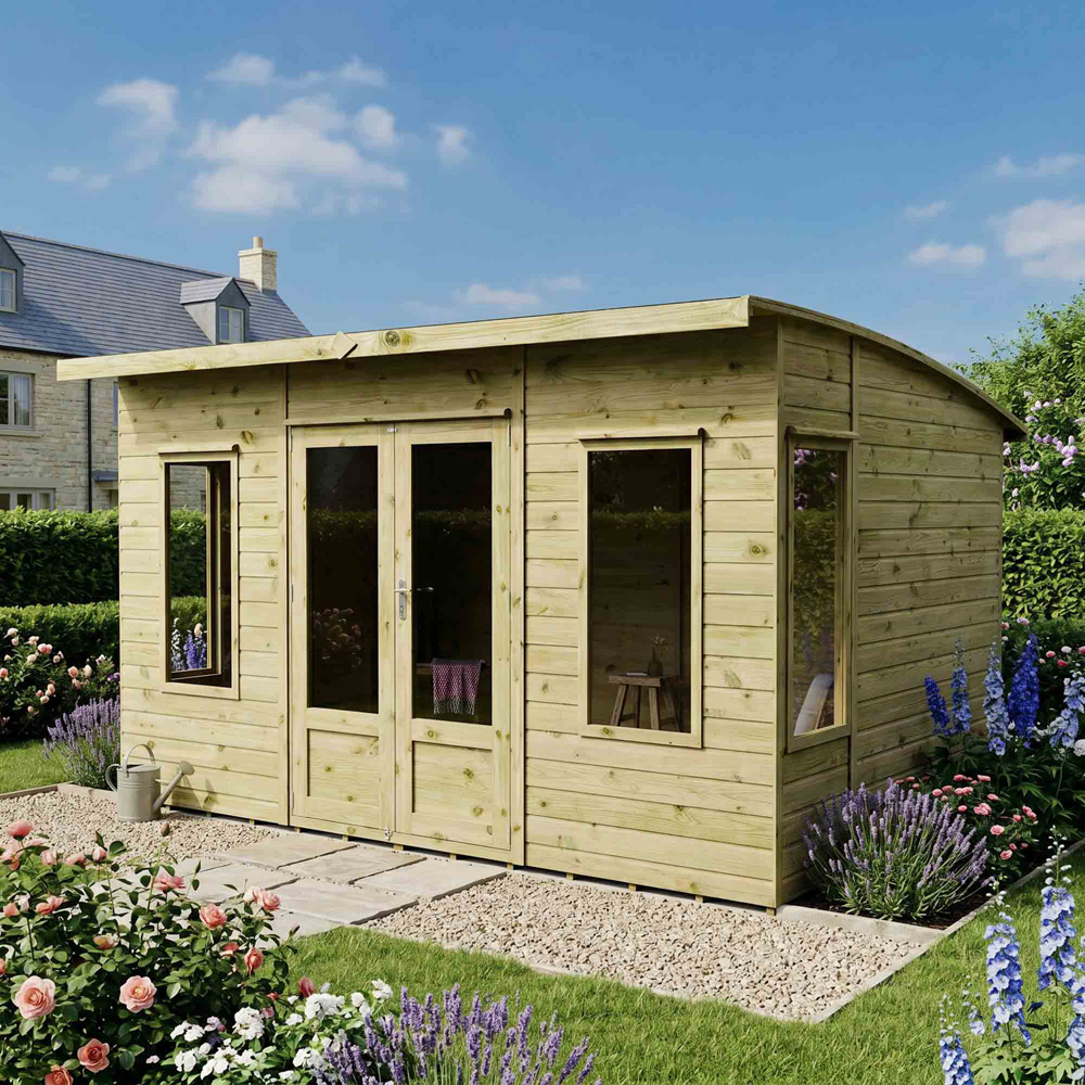 Mercia Helios 12 x 8ft Double Door Premium Shiplap Traditional Summerhouse Image 2