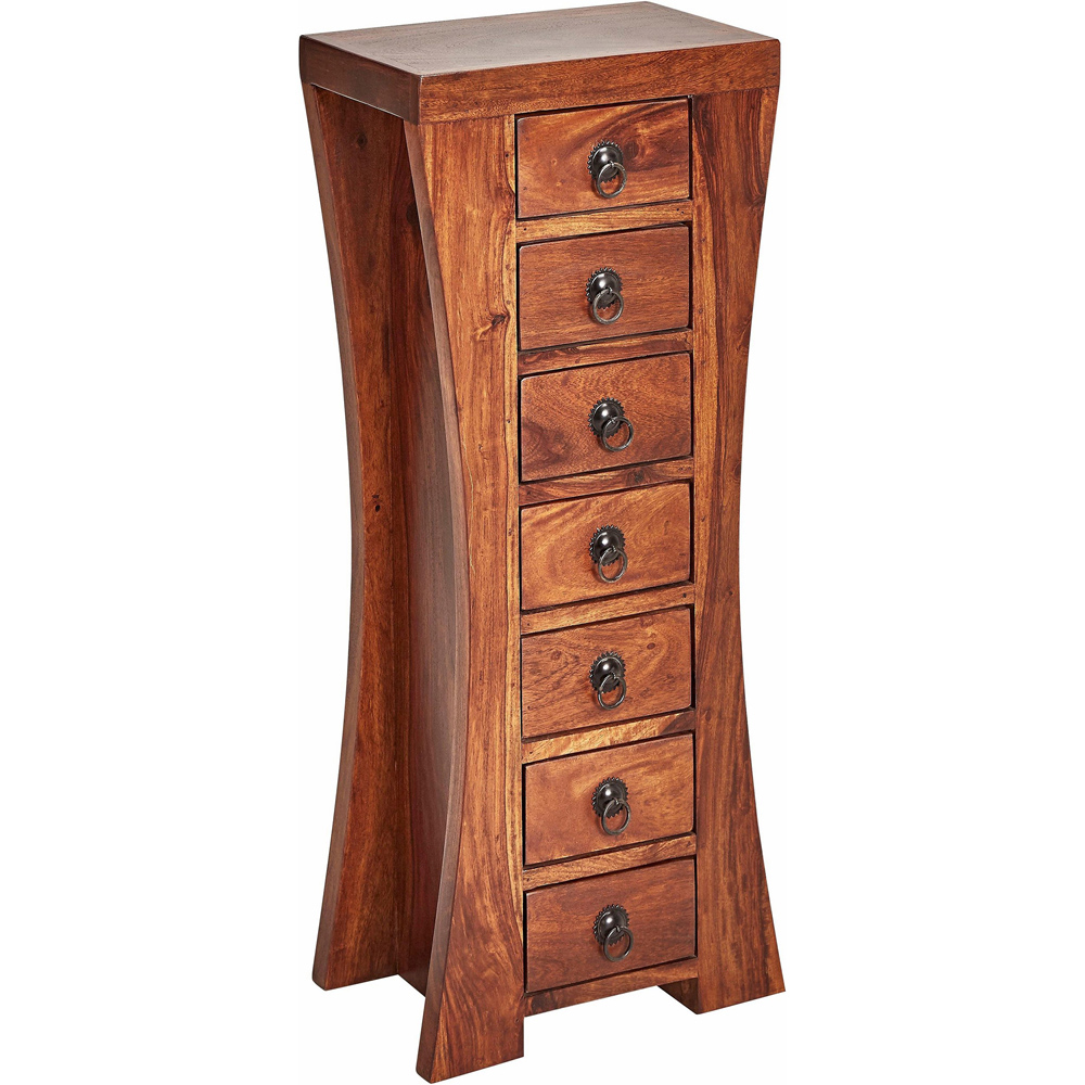 Loft24 Mahar 7 Drawer Brown Solid Wood Chest of Drawers Image 2