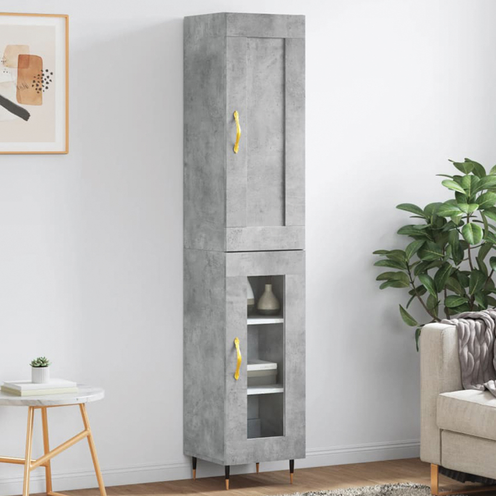 vidaXL 2 Door Concrete Grey Highboard Image 1