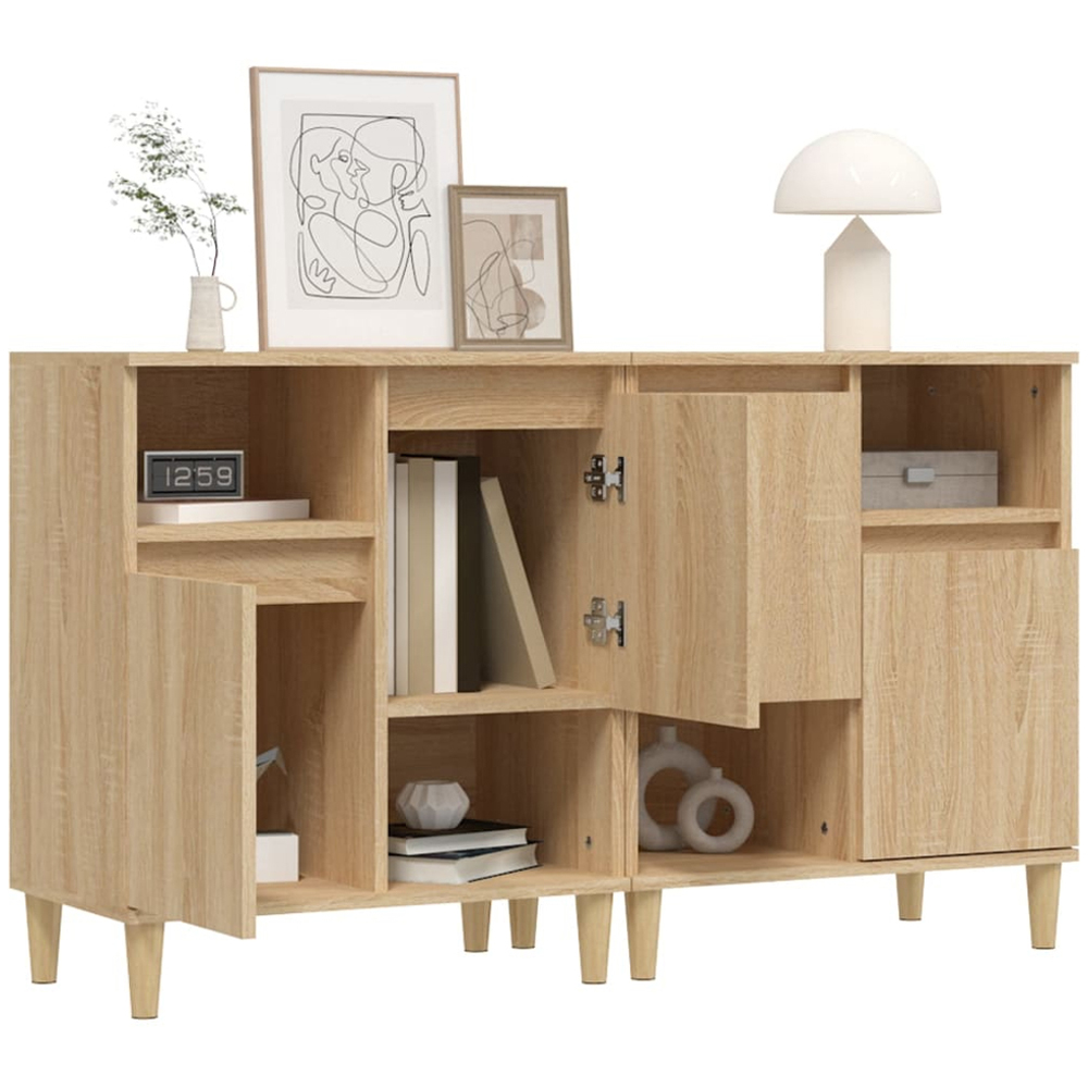 vidaXL 2 Door 2 Shelf Sonoma Oak Sideboard Set of 2 Image 4