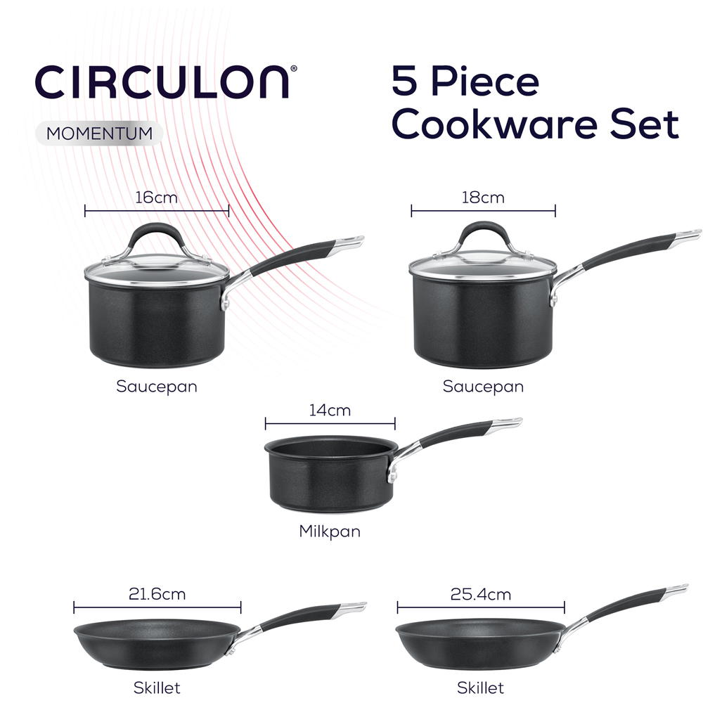 Circulon Momentum Nonstick Hard Anodised Aluminium Cookware Set of 5 Image 6