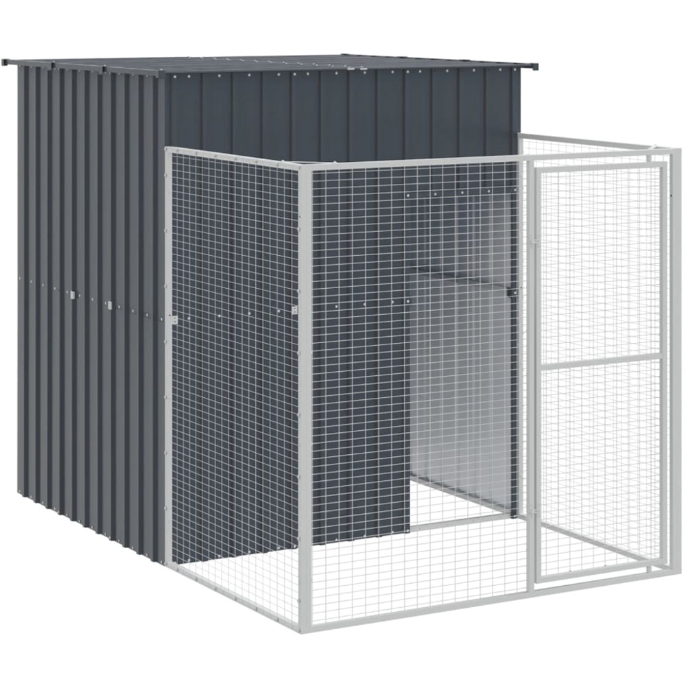 vidaXL Anthracite Galvanised Steel Kennel with Run 165 x 1067 x 181cm Image 6