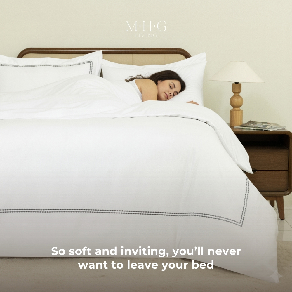 MHG Living King Size Kensington Grey 200 Thread Count Duvet Cover Set Image 4