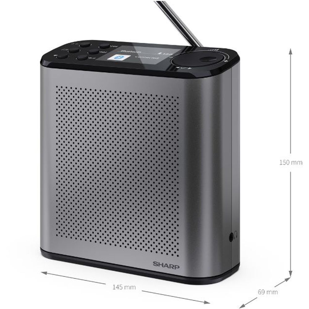 SHARP Osaka DR-P530 GY Storm Grey Portable Mono DAB+ Radio Image 7