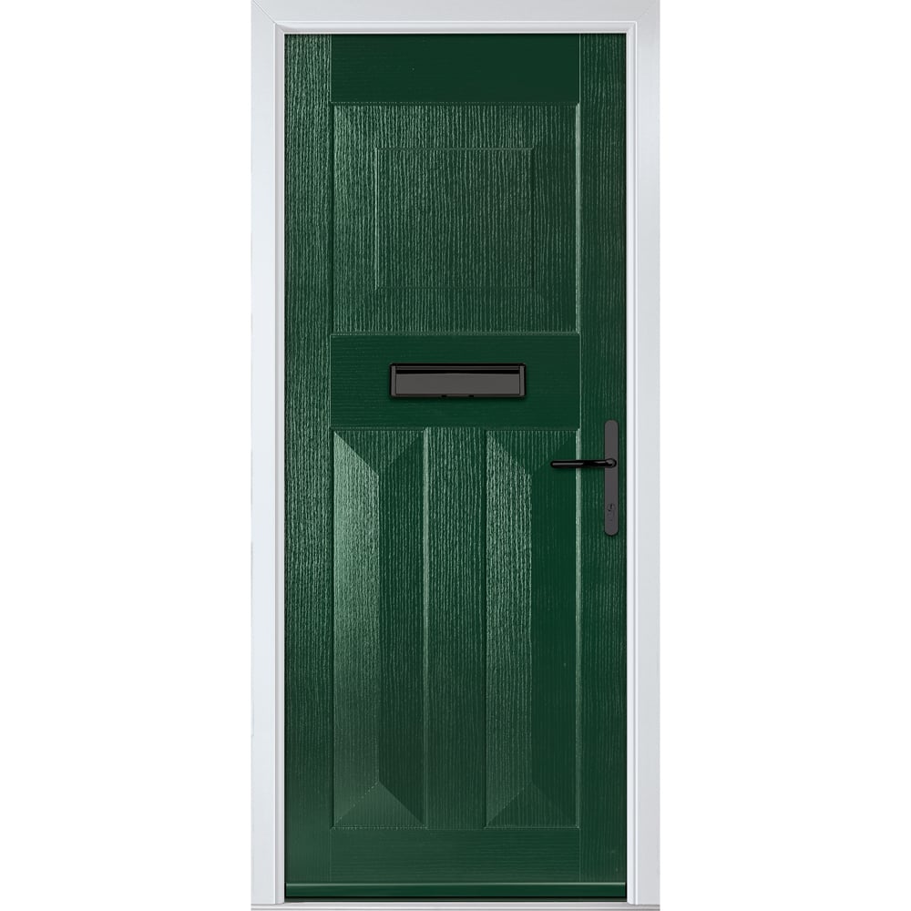 Crystal-Direct Eaton Solid Green GRP None Glass Left Hand Open Front Door 890 x 2090mm Image 1