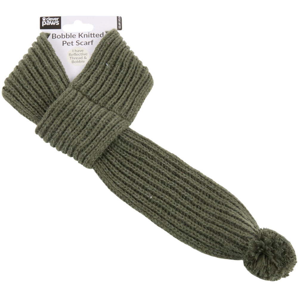 Bobble Knitted Fabric Pet Scarf Image 2