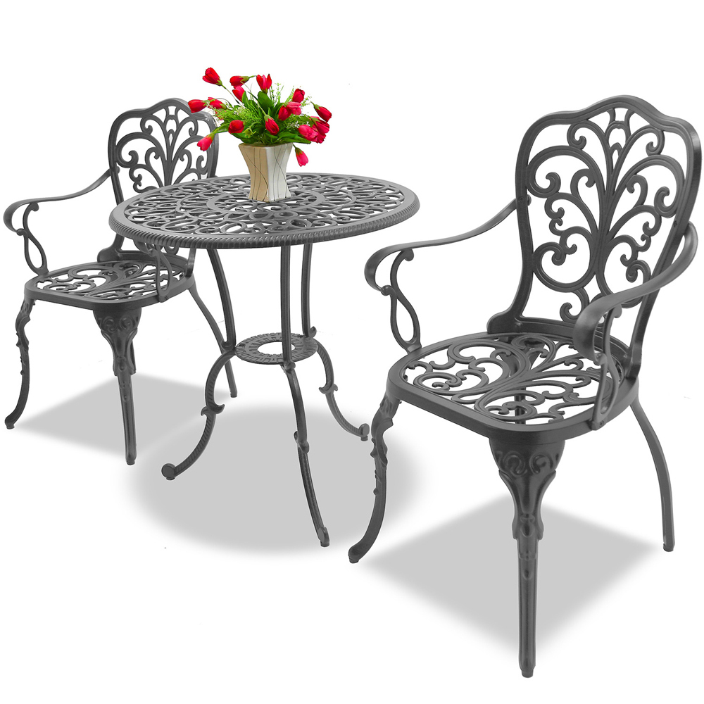 Centurion Supports Bangui 2 Seater Bistro Set Grey Image 3