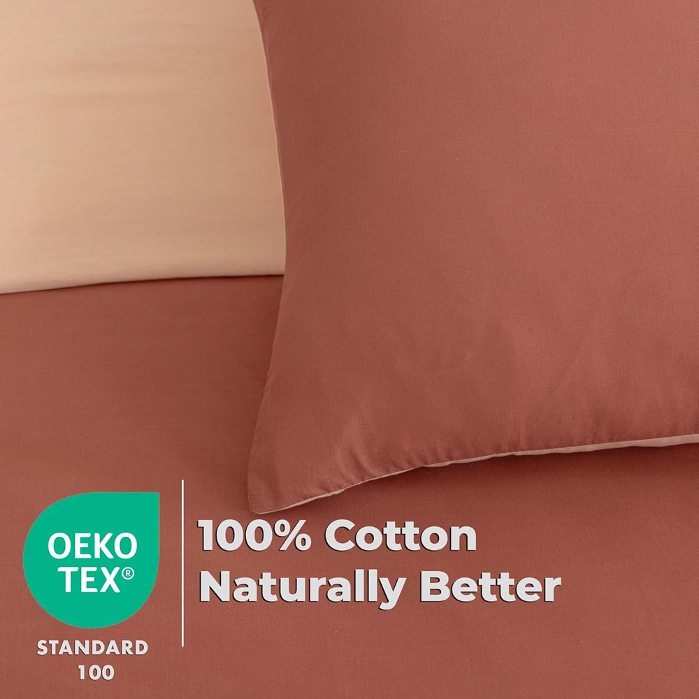 MHG Living King Size Terracotta Reversible Duvet Set Image 7