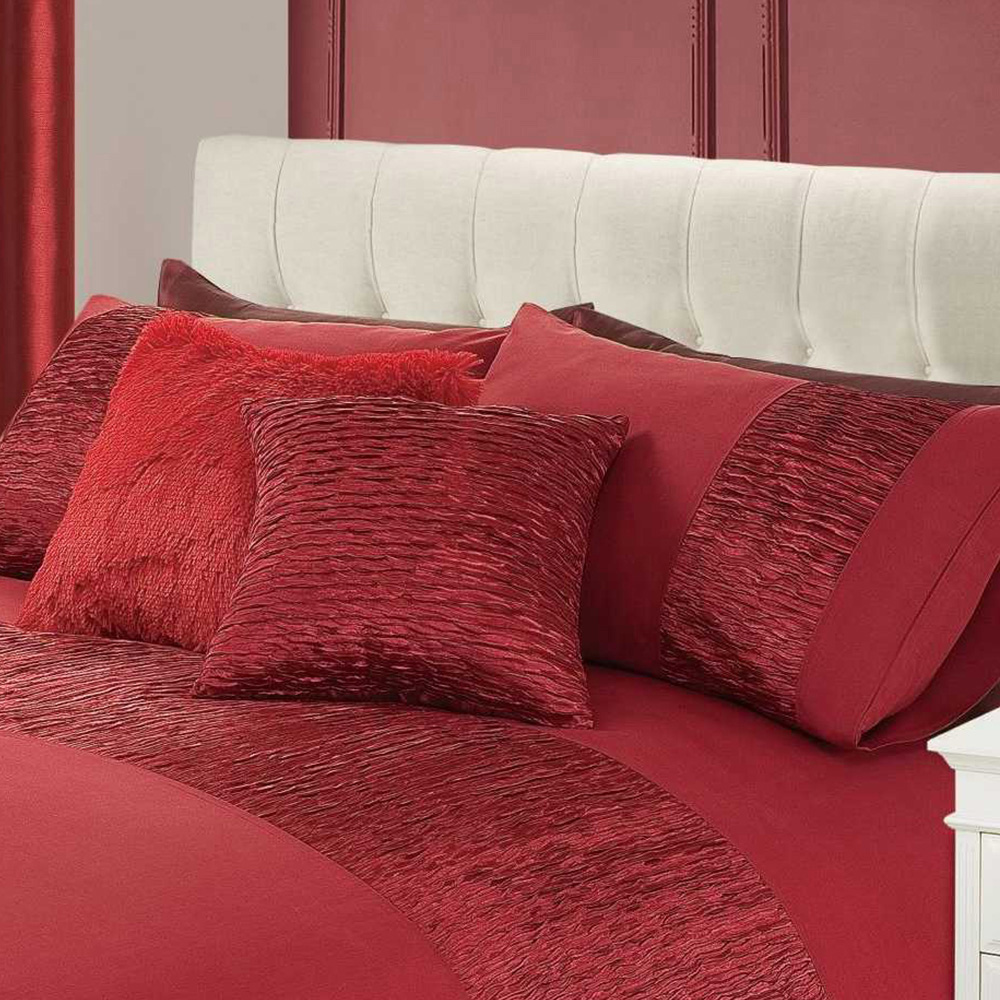 Intimates Freya Single Burgundy Textured Panel Duvet Cover Set Image 2