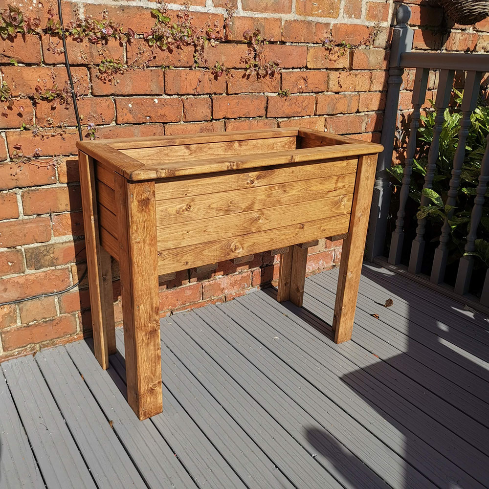Samuel Alexander Rustic Medium Wooden Raised Garden Trough 72 x 82cm Image 8
