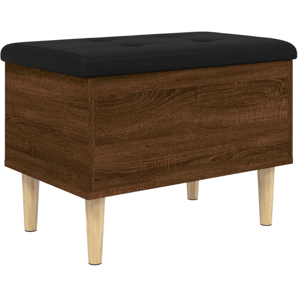 vidaXL Brown Oak Lift-Up Seat Storage Bench Image 2