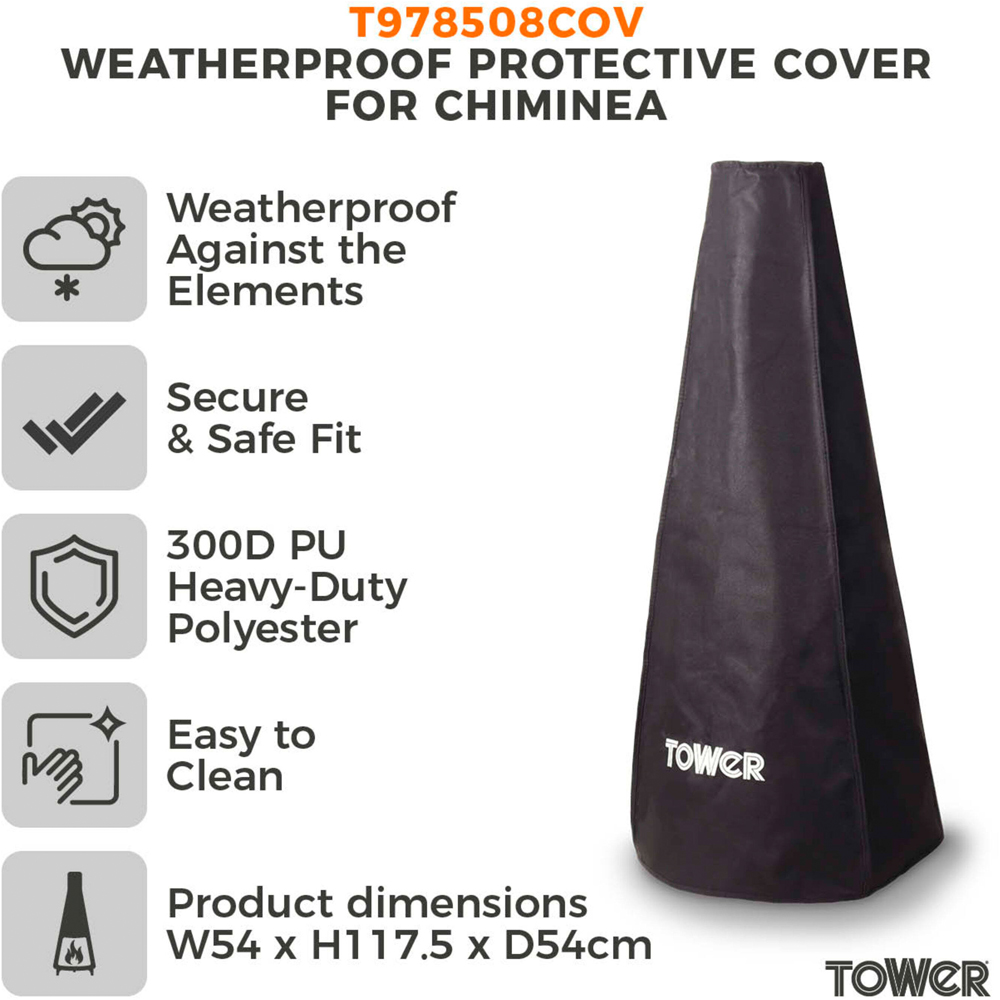 Tower Wood Burner Chiminea Weatherproof Protective Cover Image 8