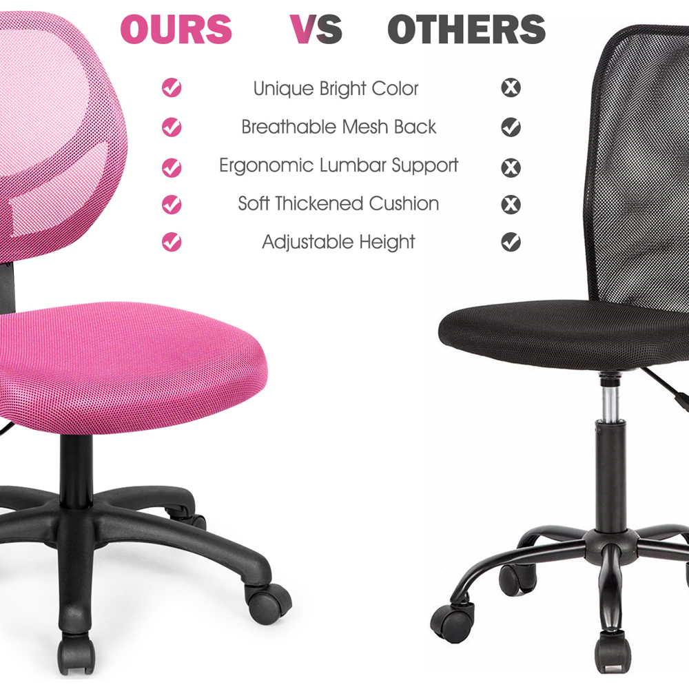 Costway Pink Kids Adjustable Swivel Office Chair Image 7