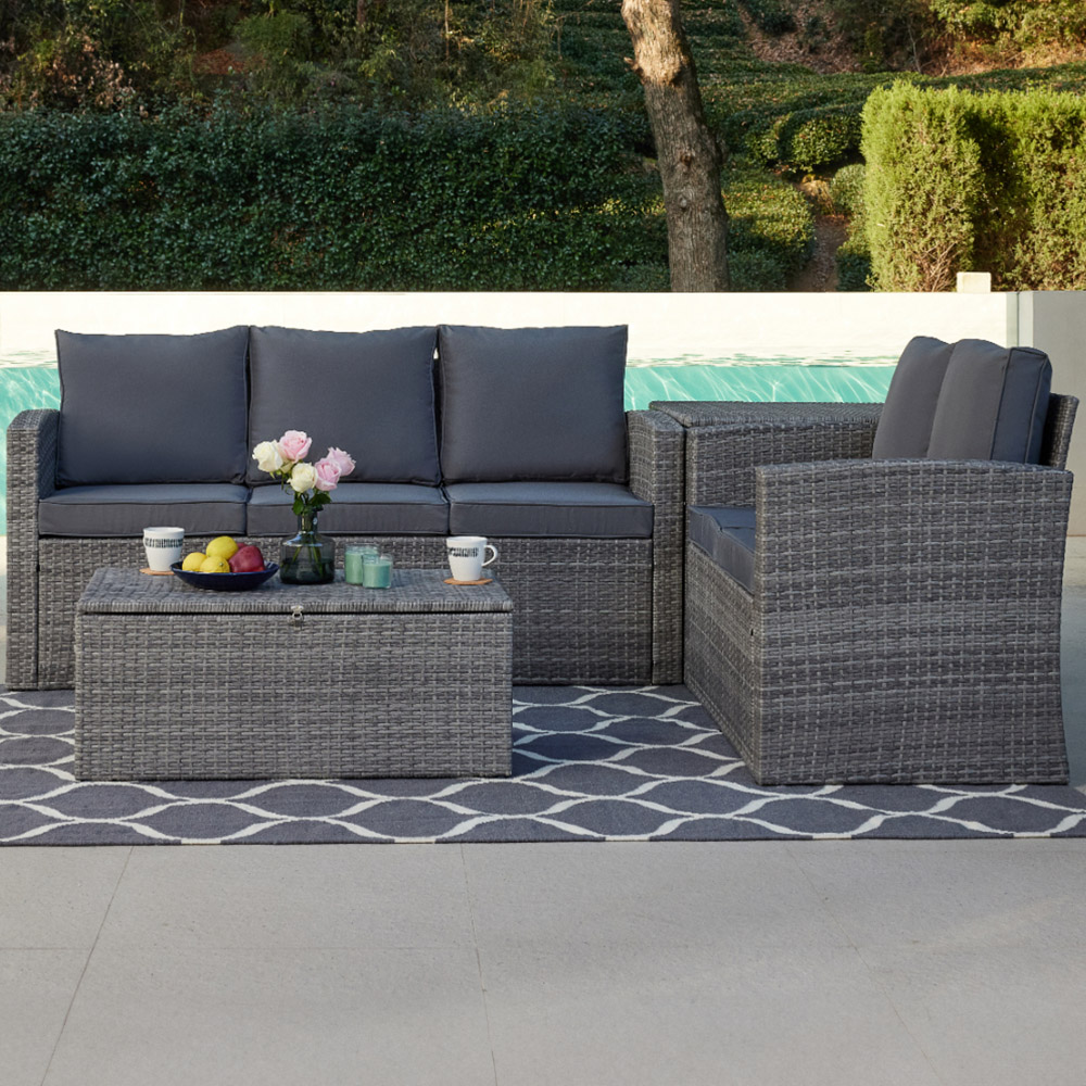 Home Detail Paloma 5 Seater Grey Rattan Sofa Set Image 1
