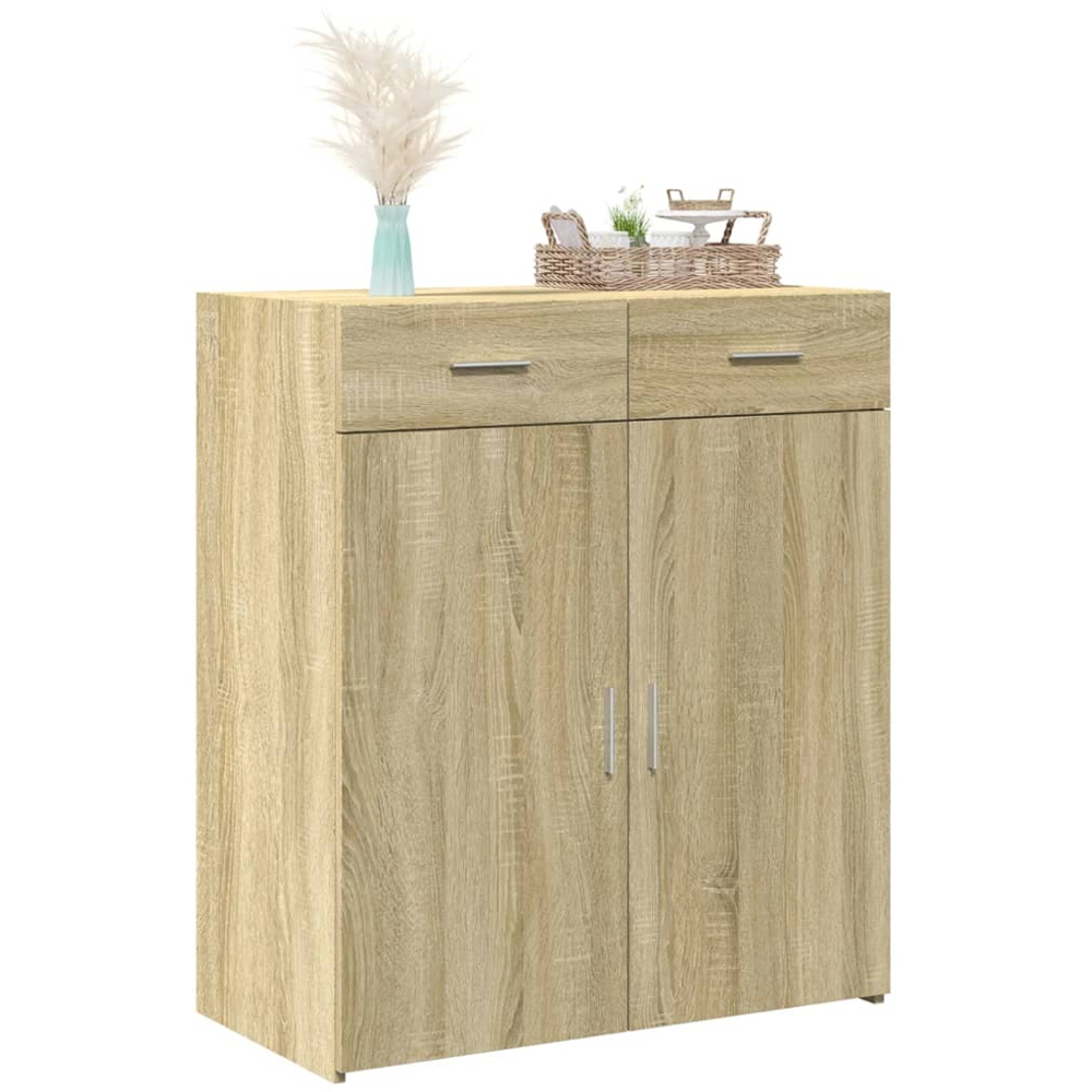 vidaXL 2 Door 2 Drawer Sonoma Oak Sideboard Image 3