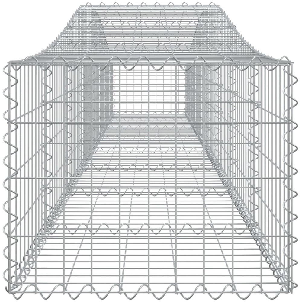 vidaXL Silver Galvanised Iron Arched Gabion Basket 400 x 50 x 40/60cm 9 Pack Image 3