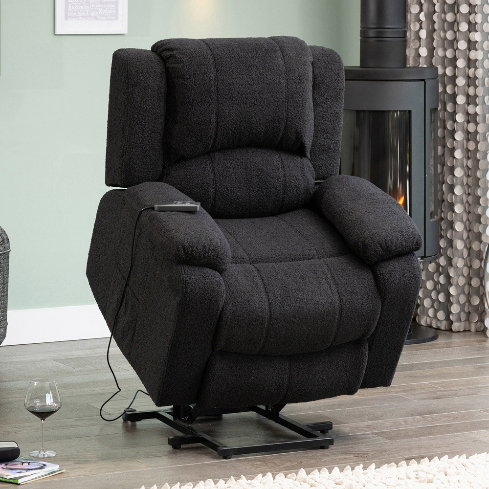Artemis Home Ellington Dark Grey Massage and Heat Electric Lift Assist Recliner Chair Image 2