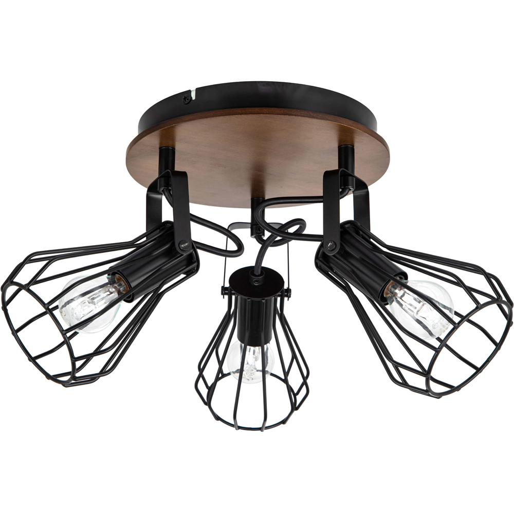 Cosylyte Kandan Matt Black 3 Light Wire Shade Spotlight Image 1