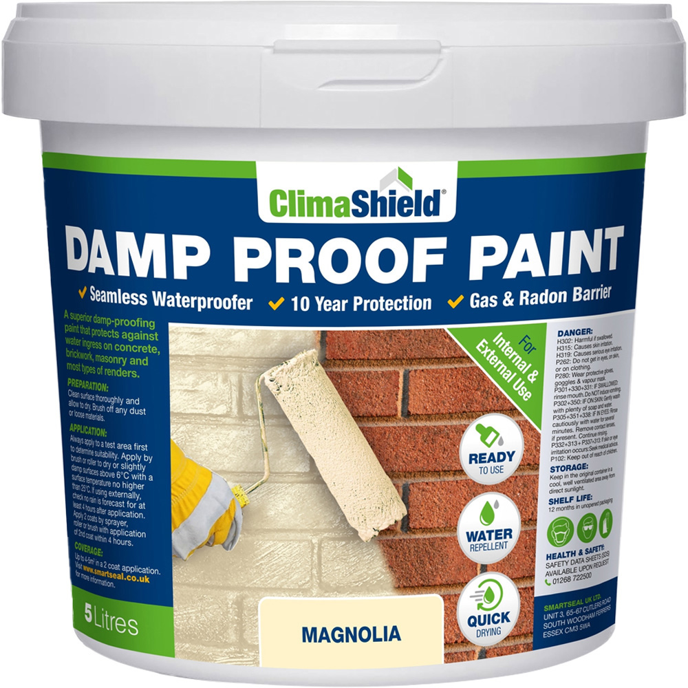 Smartseal Magnolia Damp Proof Paint 5L Image 2