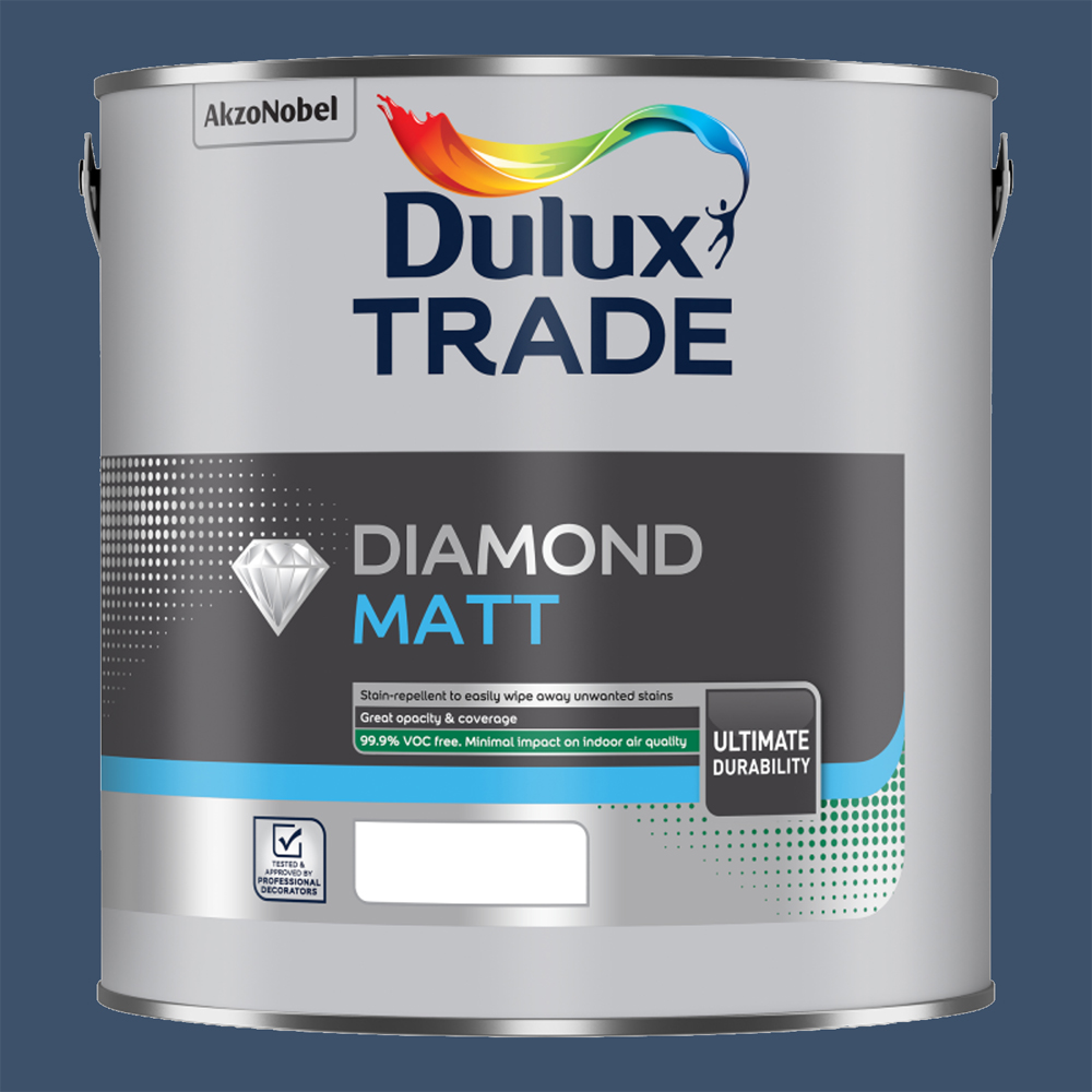 Dulux Trade Sapphire Salute Walls and Ceilings Diamond Matt Paint 5L Image 2
