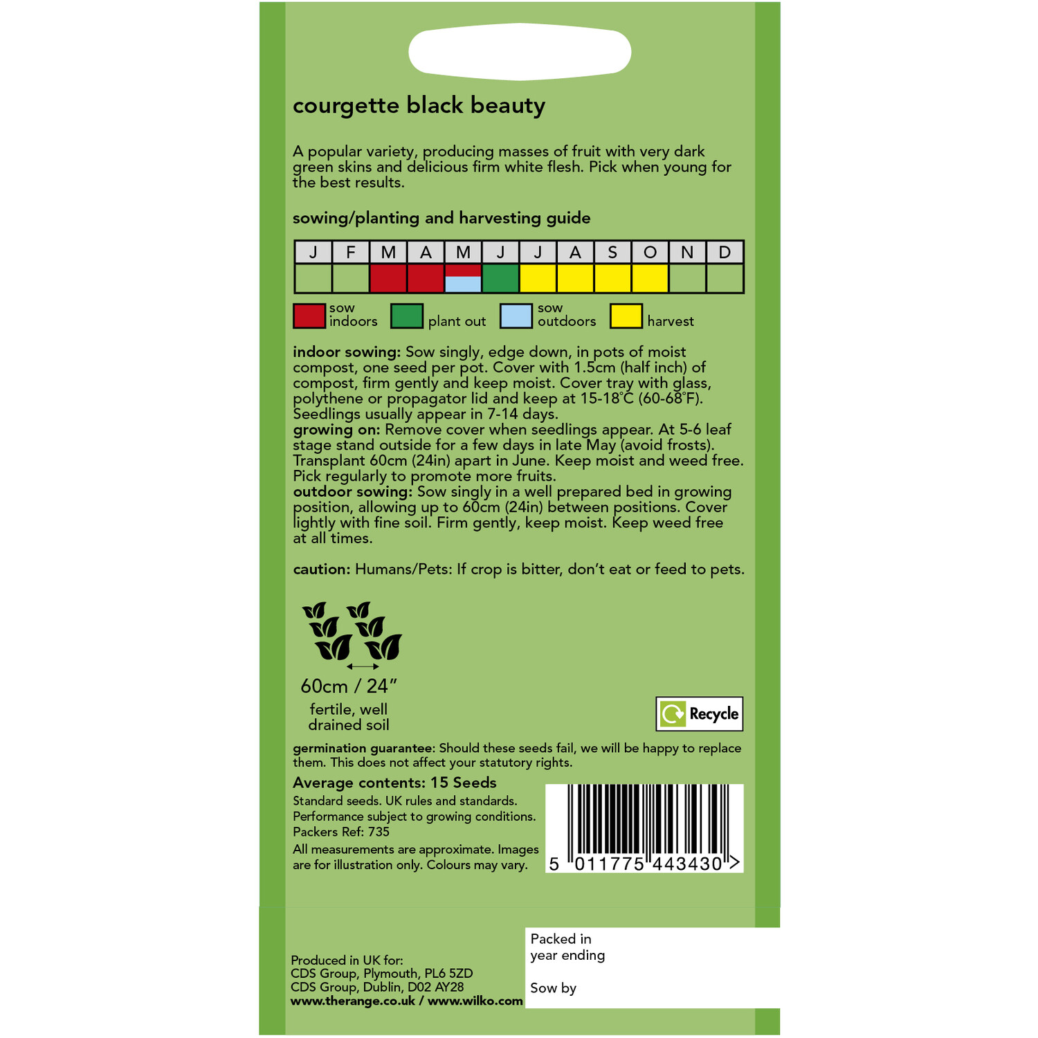 Wilko Courgette Black Beauty Seeds Image 2