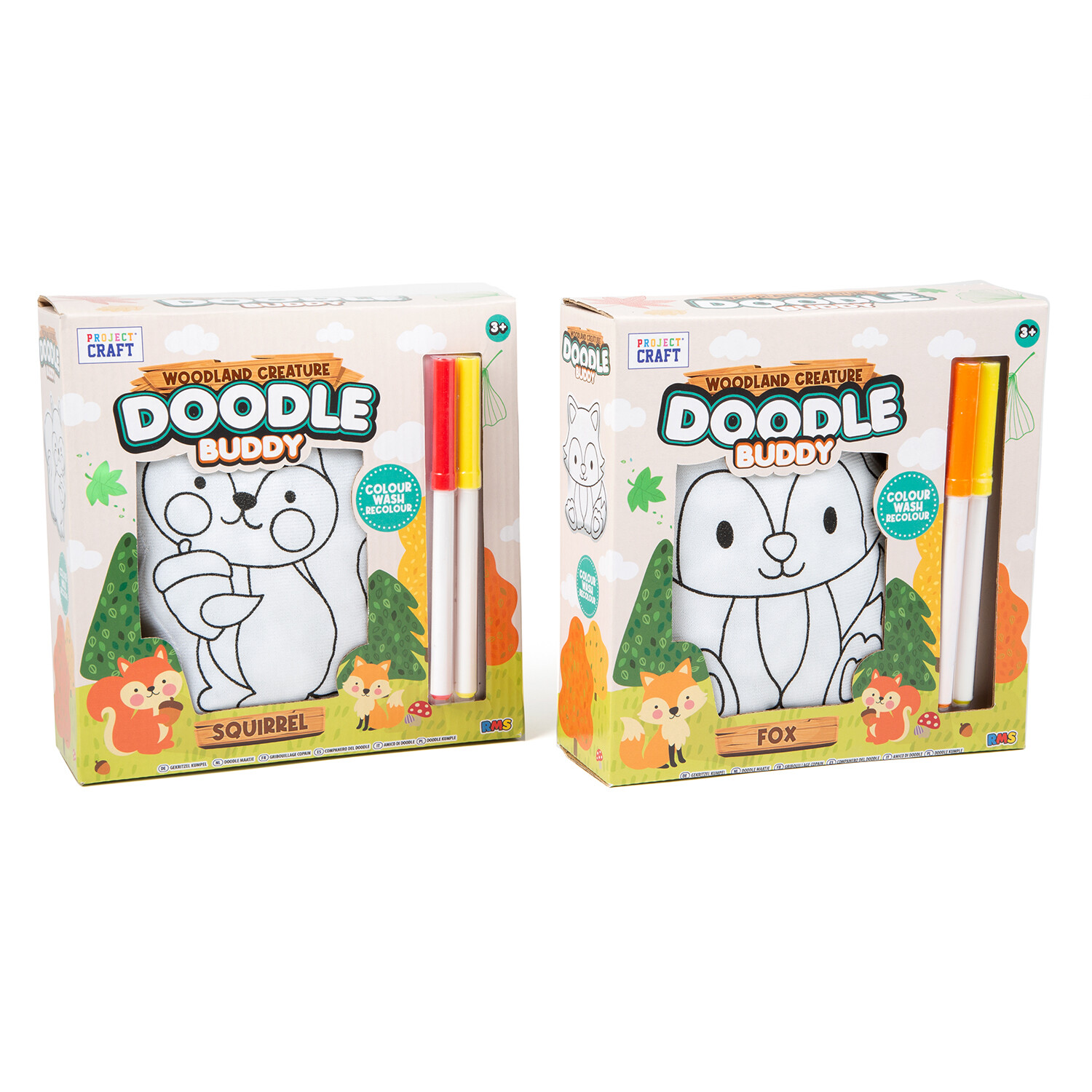 Woodland Animal Doodle Buddie - White Image 1