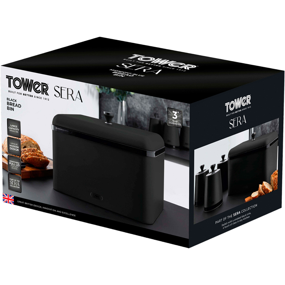 Tower Sera Black Bread Bin Image 2