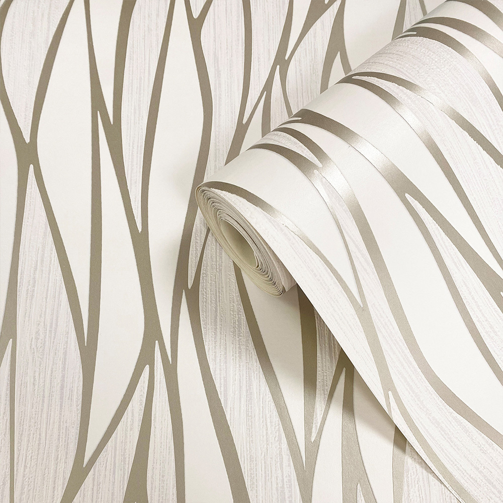 Muriva Hudson Wave Cream Wallpaper Image 2
