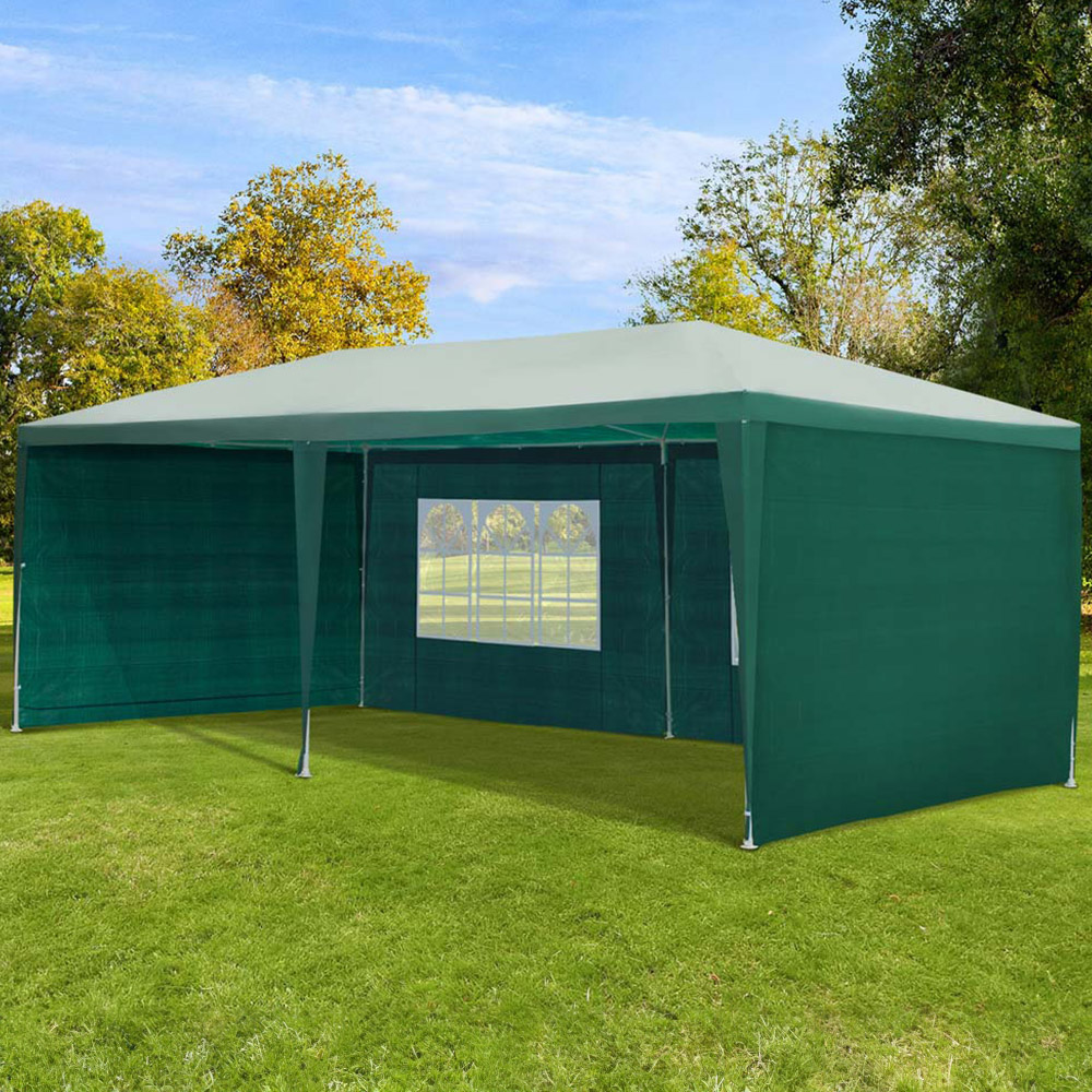 Outsunny 6 x 3m Green Canopy Gazebo with Sides Image 1