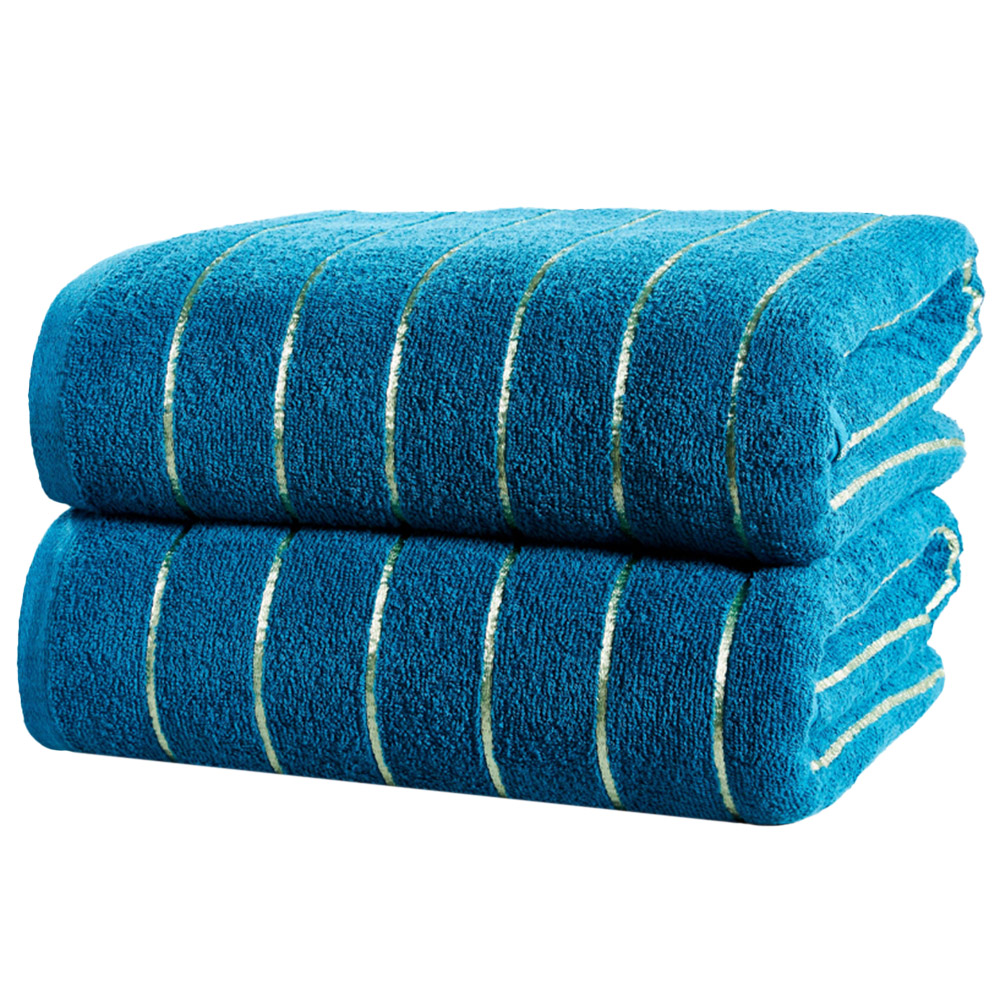 Rapport Home Sandringham Teal Cotton Bath Sheet Bundle Set of 2 Image 1