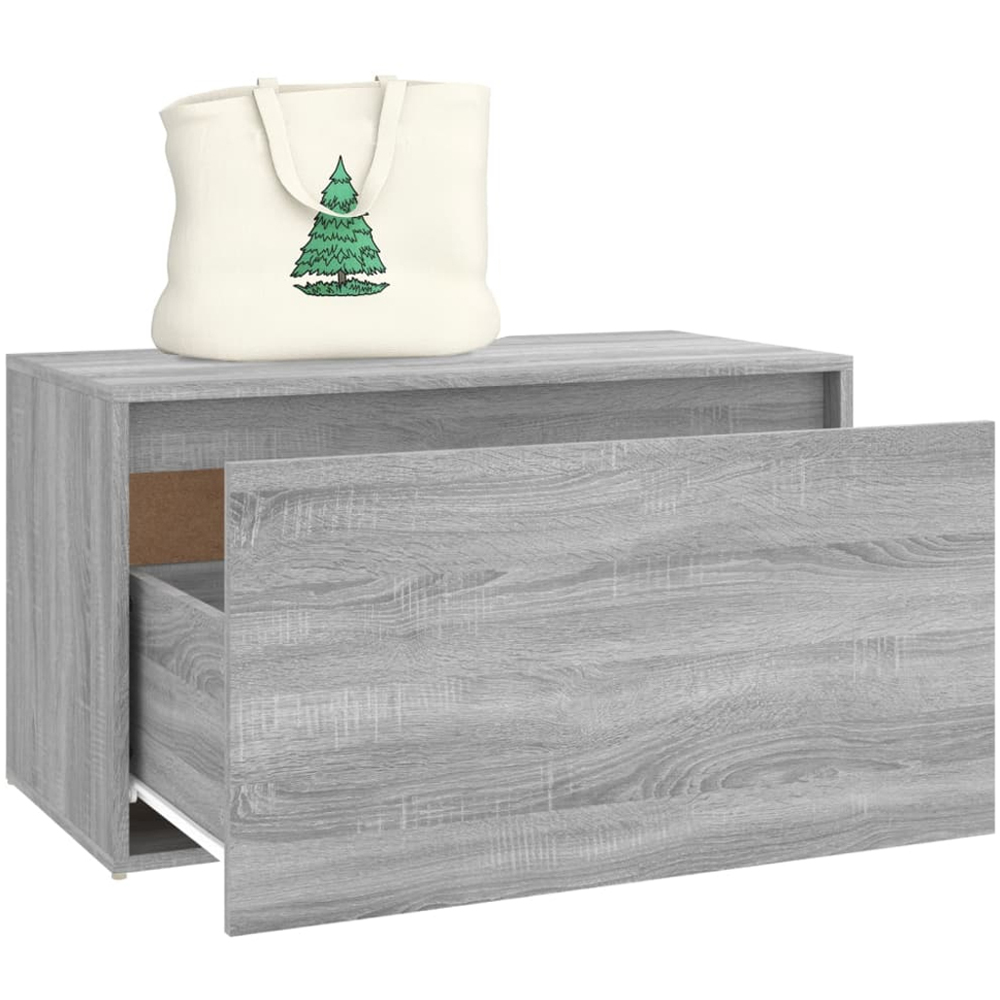 vidaXL Single Drawer Grey Sonoma Hall Bench Image 3