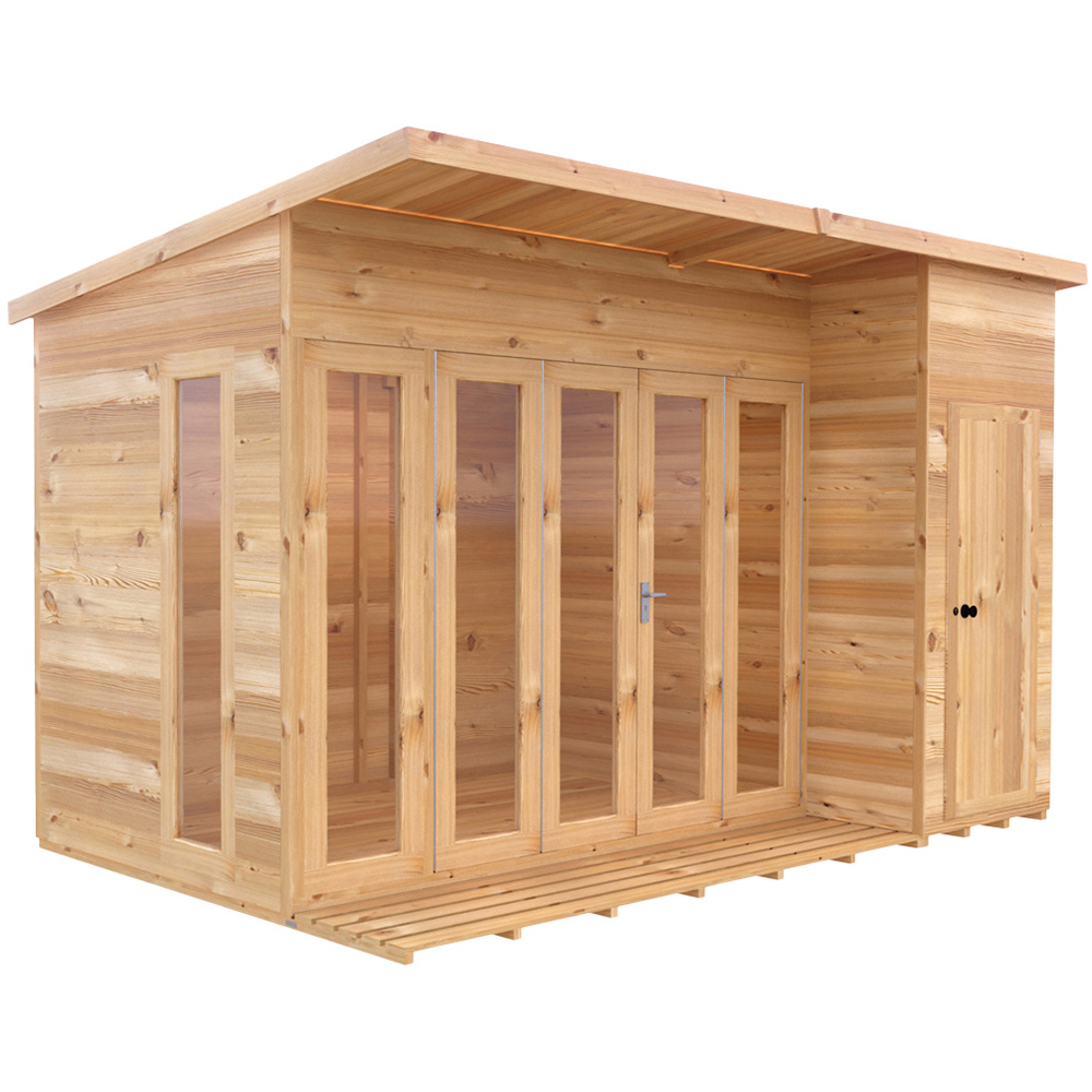 Shire Aster 12 x 8ft Shiplap Right Hand Storage Pent Summerhouse Image 1