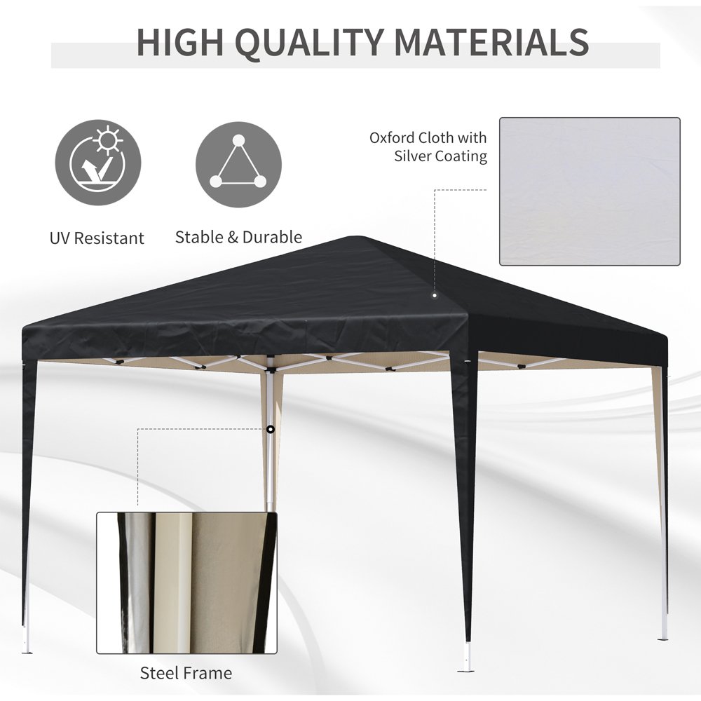 Outsunny 3 x 3m Black Marquee Pop Up Gazebo Image 7