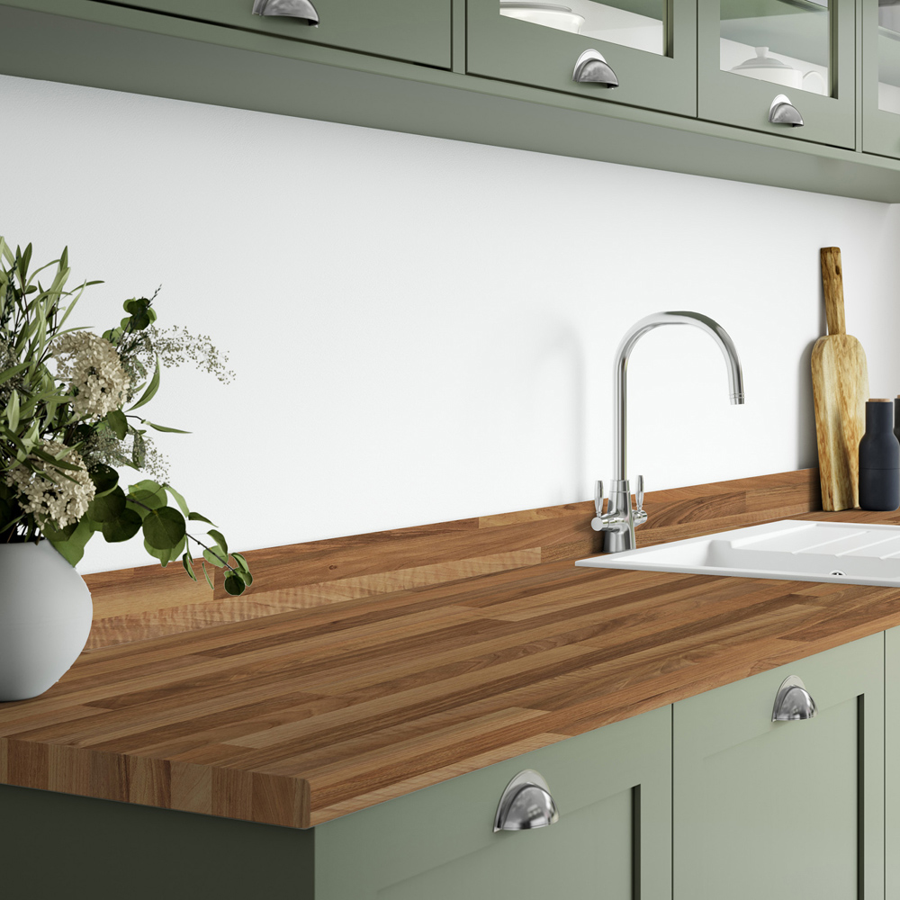wilko Walnut Block Laminate Breakfast Bar Image 2