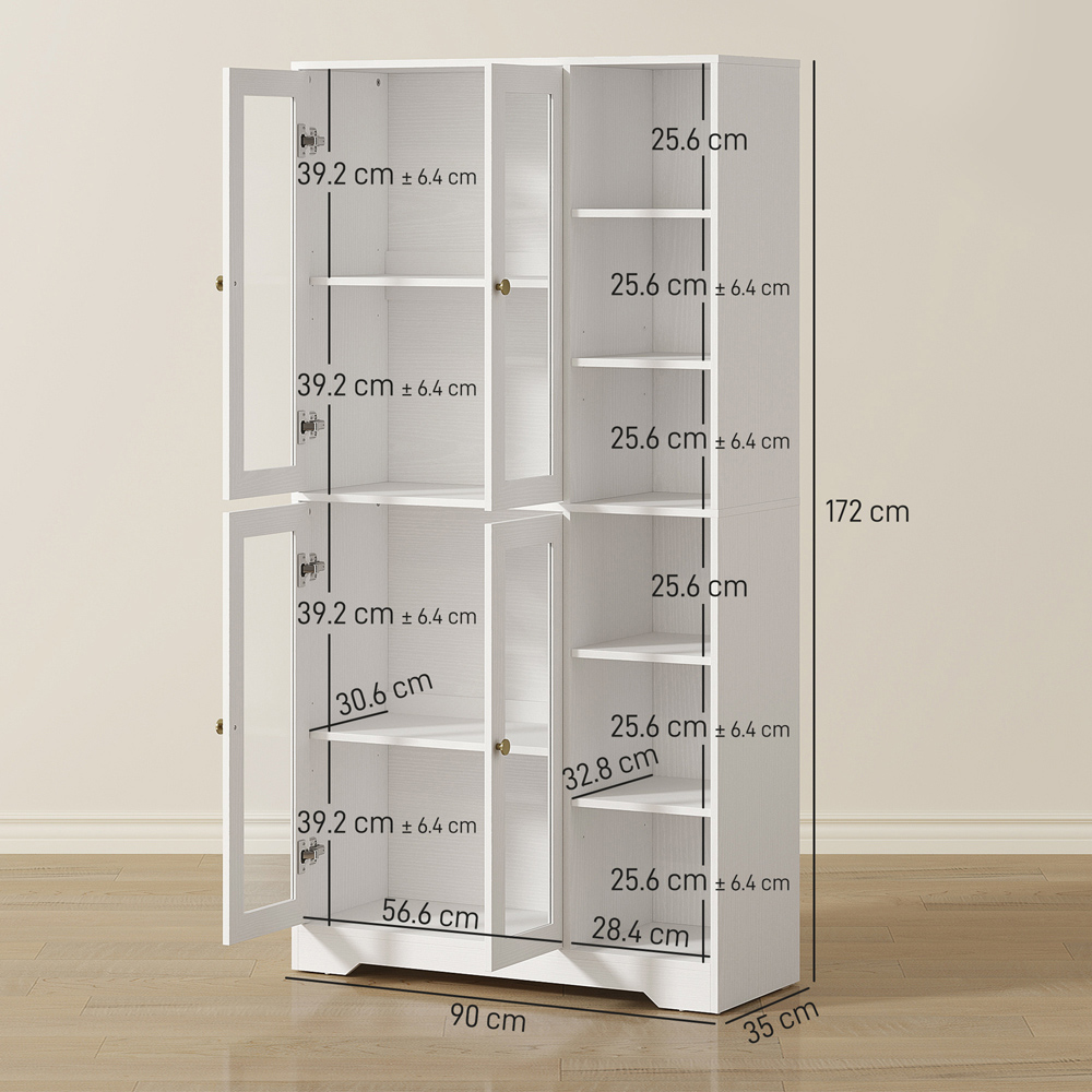 Portland 4 Door 2 Shelf White Freestanding Tall Kitchen Pantry Cupboard Image 9
