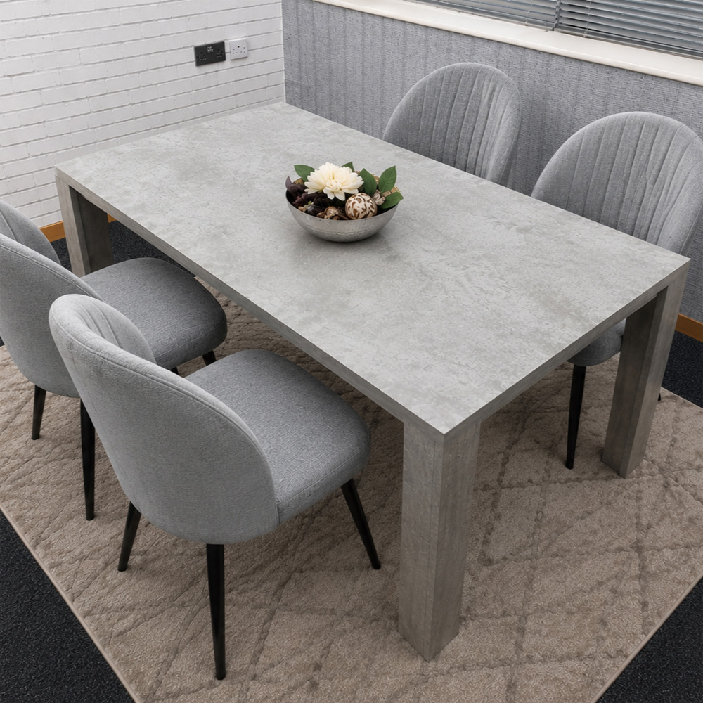 Kosy Koala 4 Seater Wooden Effect Dining Set Grey and Stone Grey Image 2