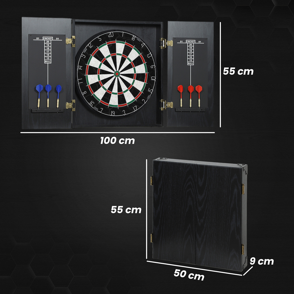 SPORTNOW 6 Dart Bristle Dartboard Set with Cabinet Image 9