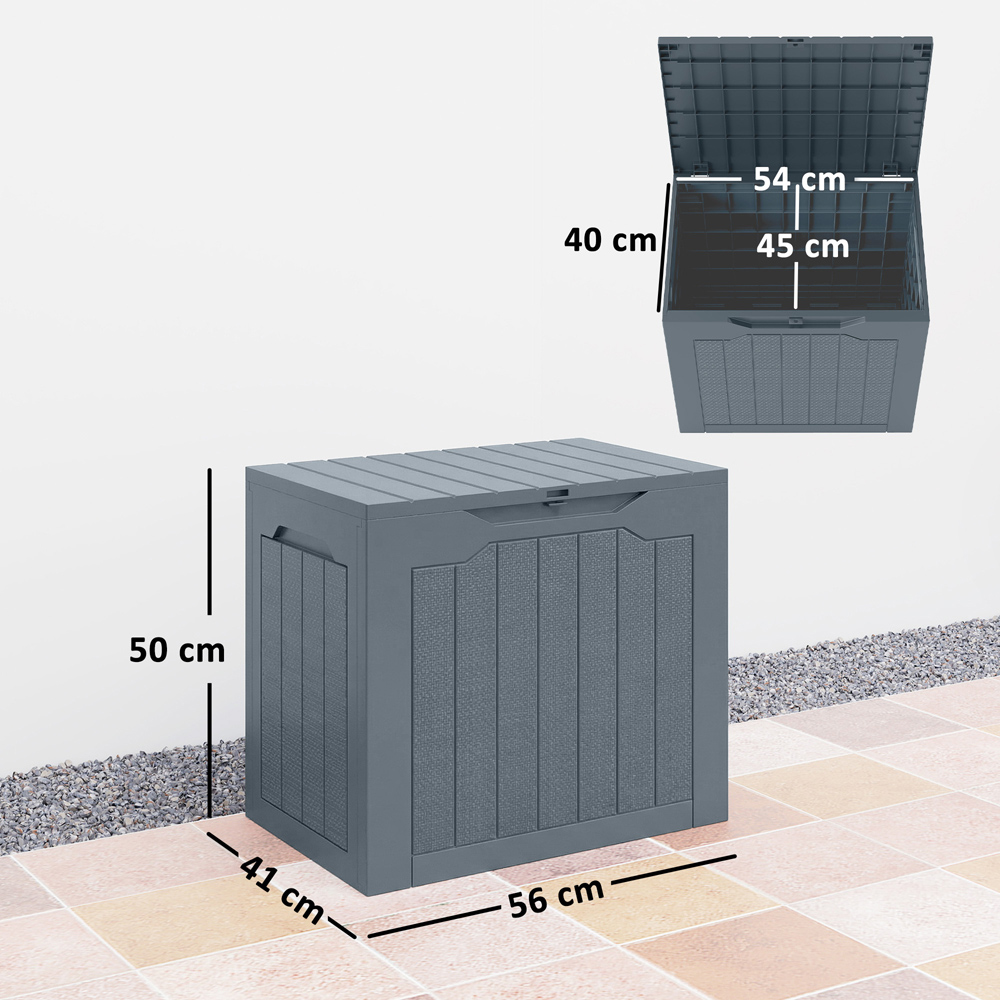 Outsunny 93L Grey Plastic Garden Storage Box Image 9