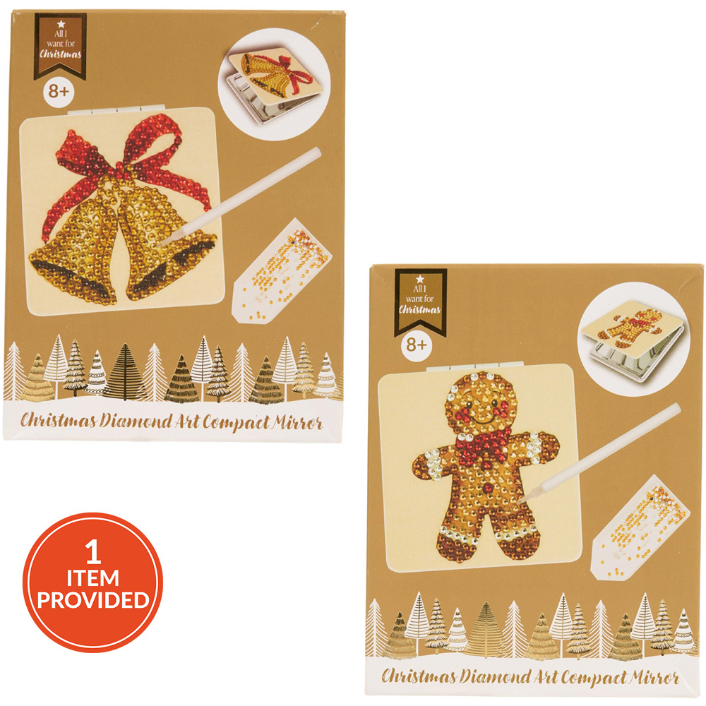 Christmas Diamond Art Compact Mirror Kit Image 1