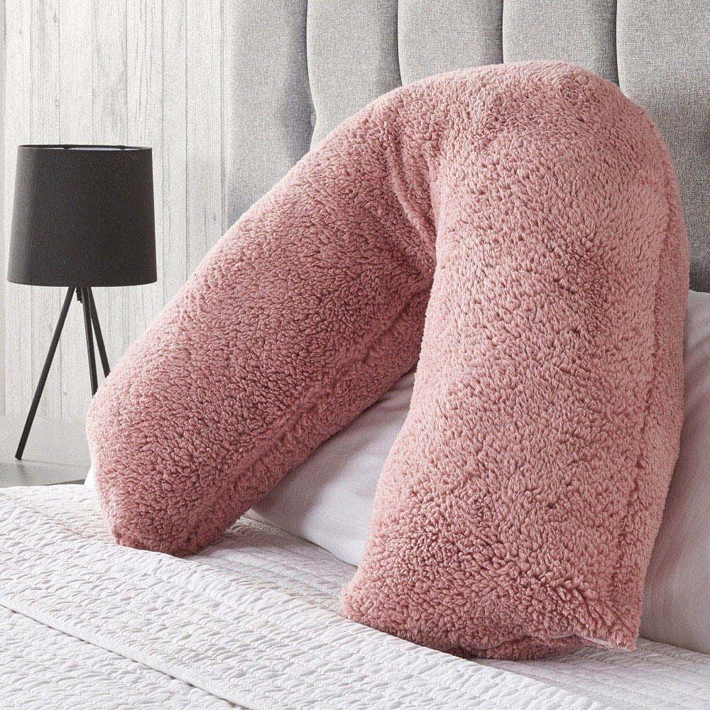 Downland Huggleland Pink Teddy Fleece V Shape Pillow Image 2
