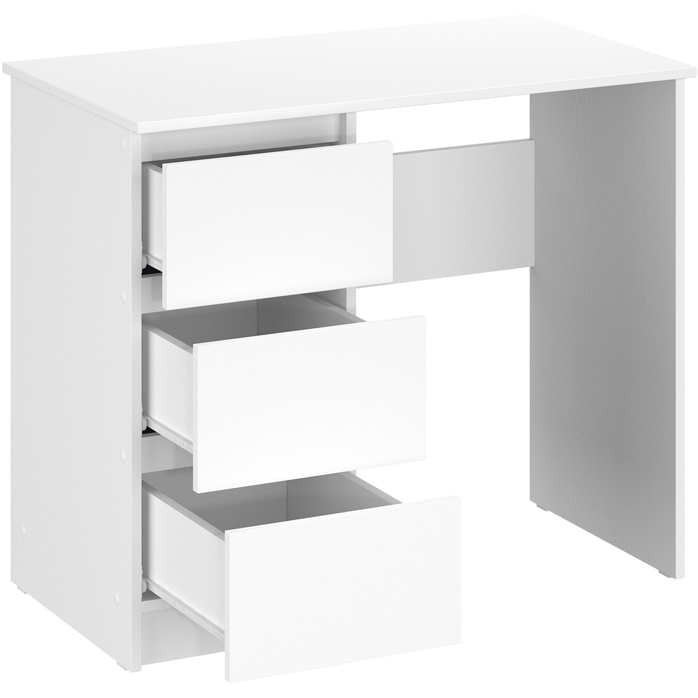 Shefa Cina 3 Drawer Compact Computer Desk White Image 3