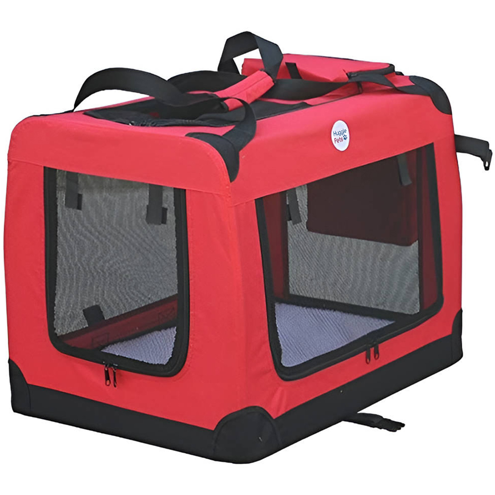 HugglePets Medium Red Fabric Crate 60cm Image 2