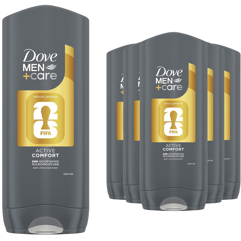 Dove Men+Care FIFA Limited Edition Active Comfort 3-in-1 Shower Gel 400ml 6 Pack Image 1