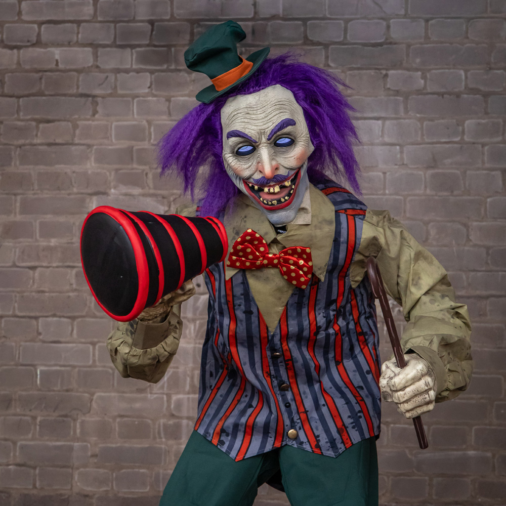 Samuel Alexander LED Carnival Barker Halloween Animatronic 6ft Image 3